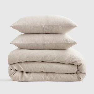 NWOT QUINCE European Linen Duvet Cover Set Full/Queen Natural Chambray 4422